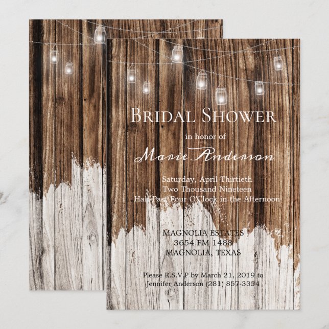 Fête des mariées en bois rustique et lanternes (Devant / Derrière)