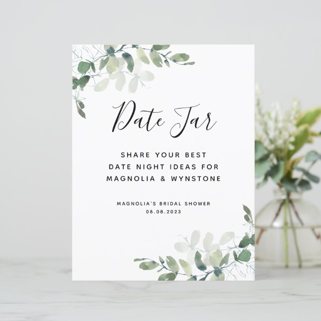 Fête des mariées Eucalyptus Date Jar de nuit (Debout devant)