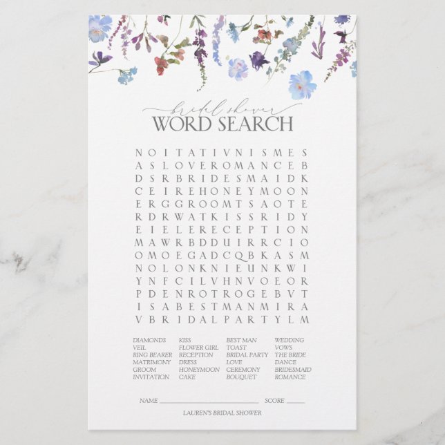 Fête des mariées Fleur sauvage bleu Dusty (Devant)