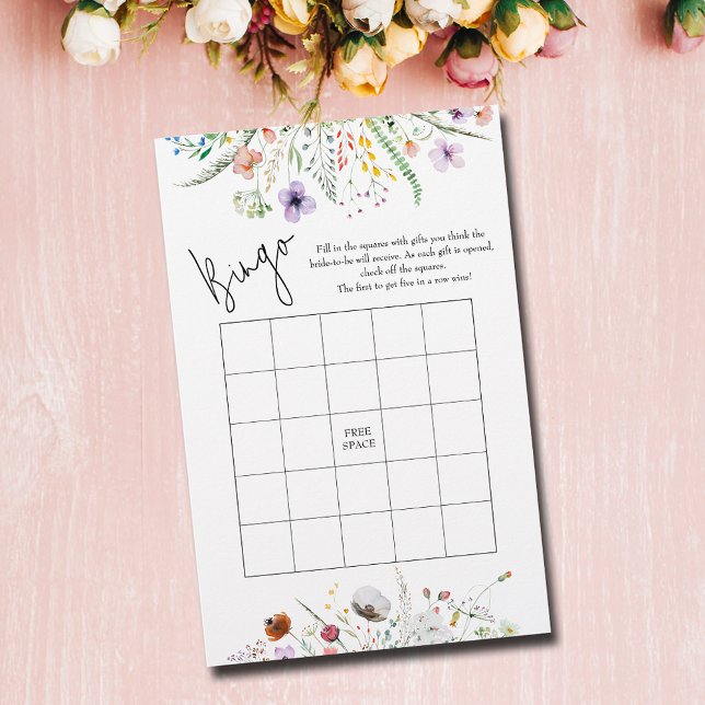 Fête des mariées fleur sauvage Jeu (Wildflowers Bridal Shower Bingo Game Cards (on 80 lb.  paper))
