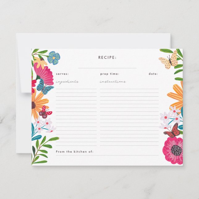 Fête des mariées fleur sauvage Recette de la carte (Devant)