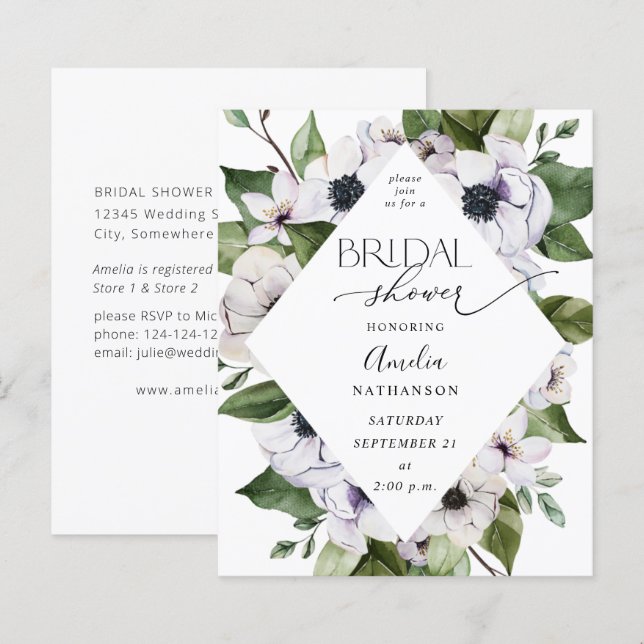 Fête des mariées florale blanche anémone budget (Devant / Derrière)