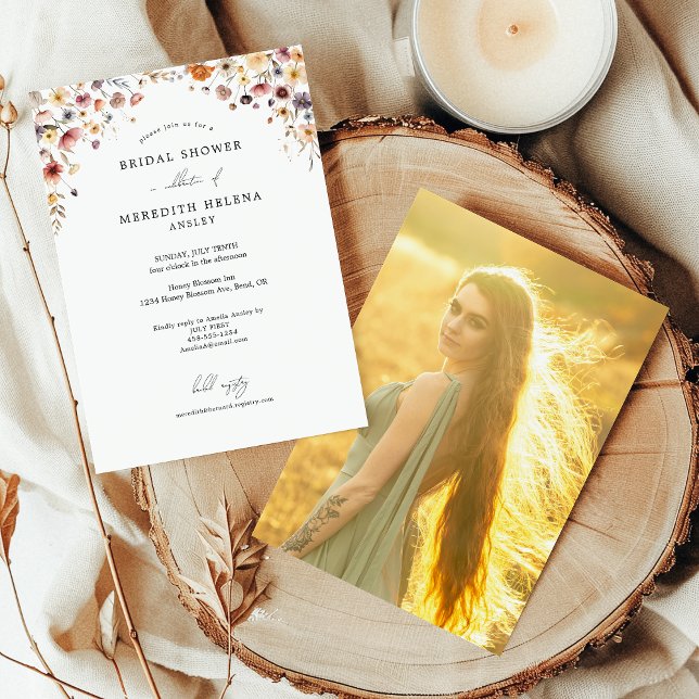 Fête des mariées florale colorée Invitation photo (Créateur téléchargé)