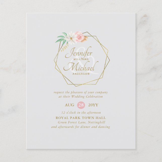 Fête des mariées florale de menthe rose par courri (Devant)