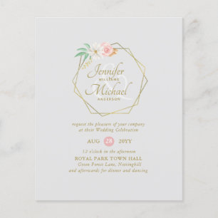 Fête des mariées florale de menthe rose par courri