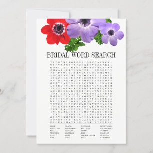Fête des mariées Florale Mot de recherche Carte de