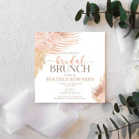 Fête des mariées florale rose doux Invitation Brun