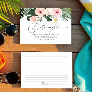 Fête des mariées florale tropicale Date Cartes de