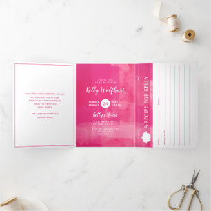 Fête des mariées Fuchsia Potluck avec carte de rec
