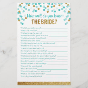 Fête des mariées Game Connaissez-vous bien la mari