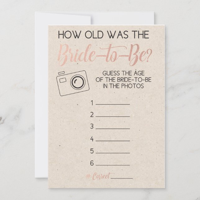 Fête des mariées Game - Guess Bride's Age from Pho (Devant)
