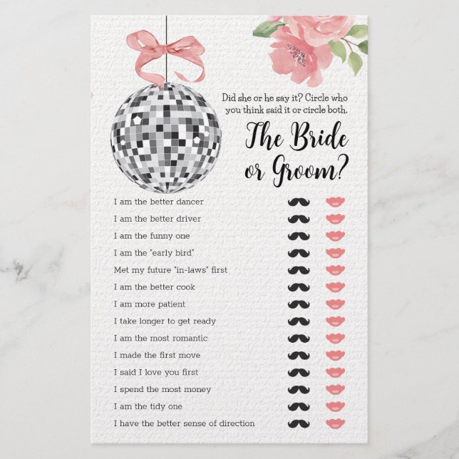 Fête des mariées Game Il A Dit Qu'Elle A Dit Disco (Devant)