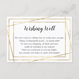 Fête des mariées Gold Frame ou carte Wishing well