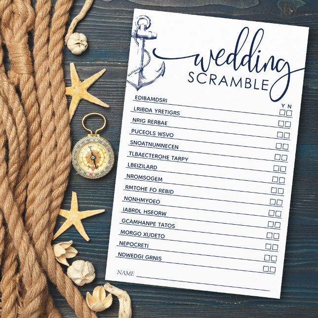 Fête des mariées Jeu Ancre nautique Scramble (Créateur téléchargé)