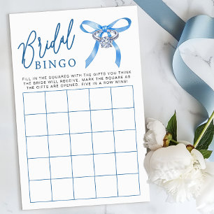 Fête des mariées Jeu de Bingo - Quelque chose Bleu