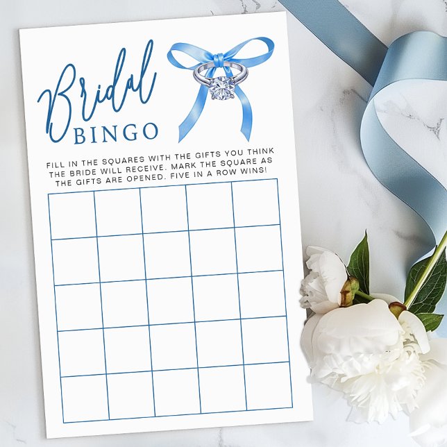 Fête des mariées Jeu de Bingo - Quelque chose Bleu (Bridal Bingo Game )