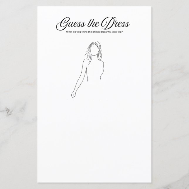 Fête des mariées Jeu : Devinez la robe (Devant)