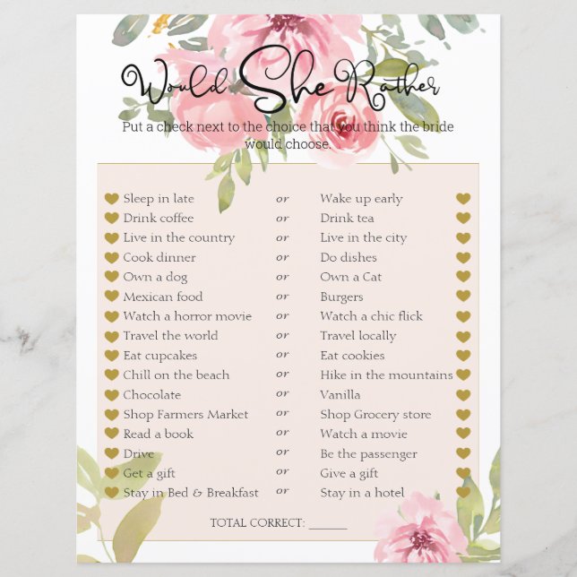 Fête des mariées Jeu Elle Plutôt Blush Floral (Devant)