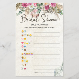 Fête des mariées Jeu Emoji Pictionary Pastel Boho