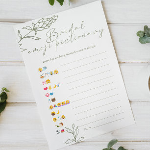 Fête des mariées Jeu Emoji Pictionary Sage Boho