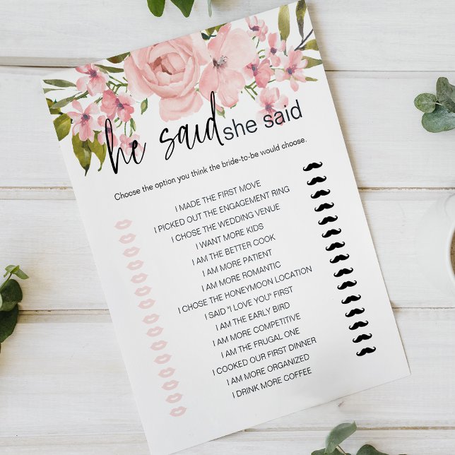 Fête des mariées Jeu Il A Dit Qu'Elle A Dit Rose R (Créateur téléchargé)