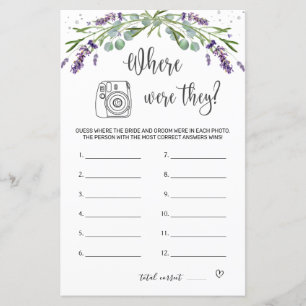 Fête des mariées Jeu Où Étaient-Ils Circulaire