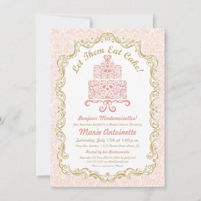 Fête des mariées Laissez-Les Manger Invitation Gât (Devant)