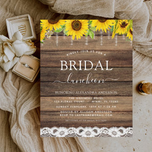 Fête des mariées Luncheon tournesol rustique ferme