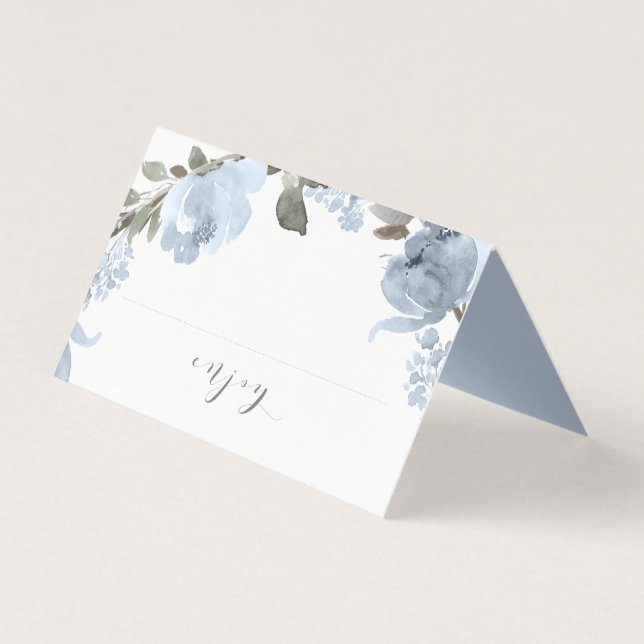 Fête des mariées mariage Étiquette Cartes Dusty Bl (Front)