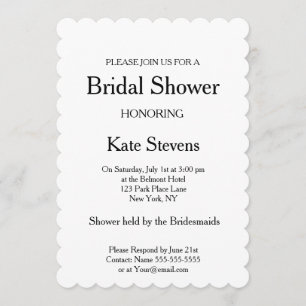 Fête des mariées mariage Plain Invitation Card