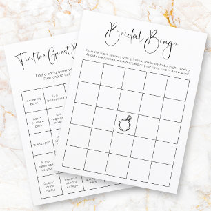 Fête des mariées moderne à deux faces Jeu de Bingo