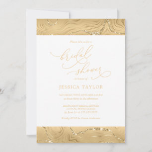 Fête des mariées moderne Luxury Gold Invitation