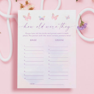 Fête des mariées papillon Guest de l'âge Carte de