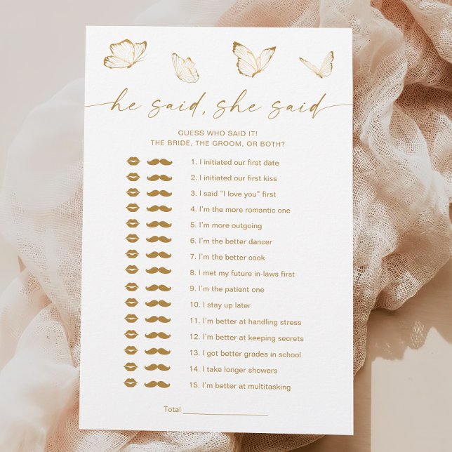 Fête des mariées Papillon Il A Dit Qu'Elle A Dit J (Créateur téléchargé)