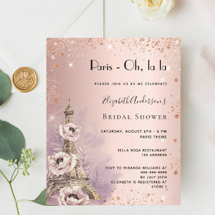 Fête des mariées Paris rose Tour Eiffel invitation