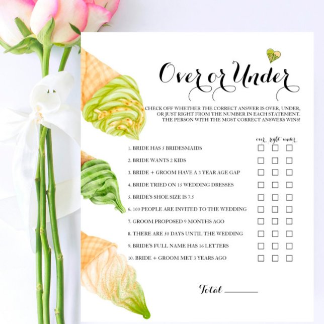 Fête des mariées Pistachio sur ou sous le jeu (Créateur téléchargé)