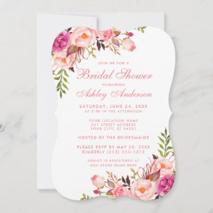 Fête des mariées Rose Blush Floral Invitation PSB
