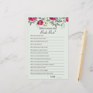 Fête des mariées Rose Comment bien connaissez-vous