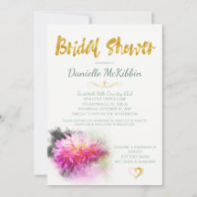 Fête des mariées rose Dahlia Invitation or Faux
