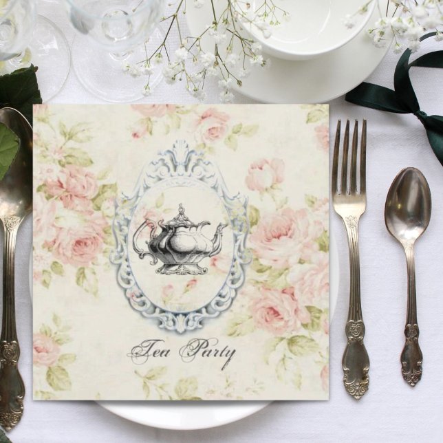 Fête des mariées rose Floral Tea Party Invitation (Pink Floral Bridal Shower Tea Party Invitation)