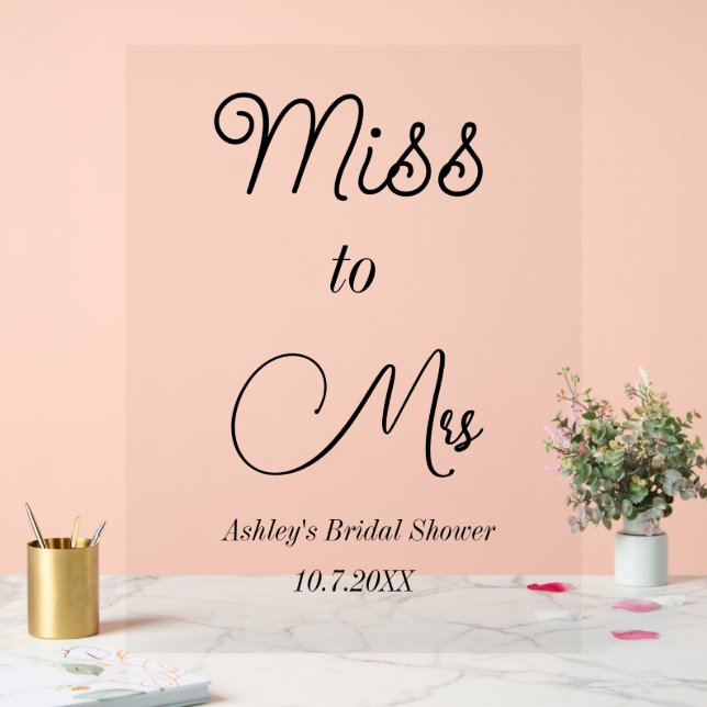 Fête des mariées Rose Miss à Mme Panneau en mousse (Mariage)