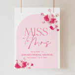 Fête des mariées Rose Mlle À Mme Affiche de bienve<br><div class="desc">De Mlle À Mme | Un panneau lumineux,  ludique et moderne de douche nuptiale de bienvenue pour votre douche nuptiale. Des détails roses chauds avec des roses roses font de cet hôtel l'invitation parfaite pour votre douche nuptiale ou thé de cuisine.</div>