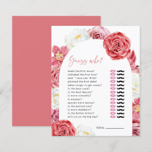 Fête des mariées Rose rose Floral Devinez Qui Joue