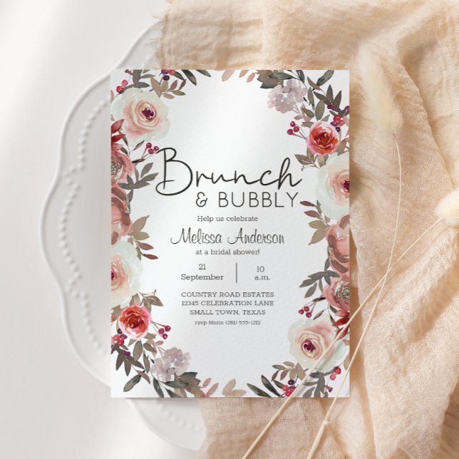 Fête des mariées Rose rouge Blush Brunch (Créateur téléchargé)