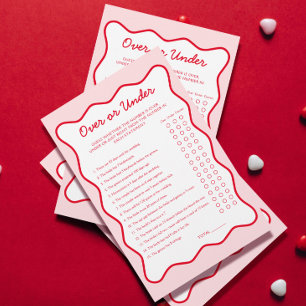 Fête des mariées rouge et rose en dessous du jeu