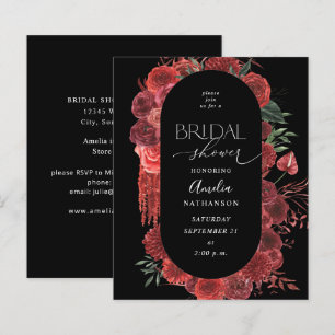 Fête des mariées rouge floral noir budget