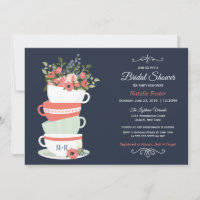 Fête des mariées Tea Party Invitation | Marine et 