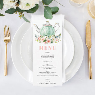 Fête des mariées Tea Party Menu Invitation