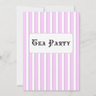 Fête des mariées Tea Party Pink Stripe Invitations