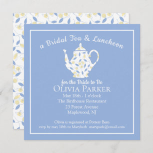 Fête des mariées Thé et déjeuner Invitation théièr